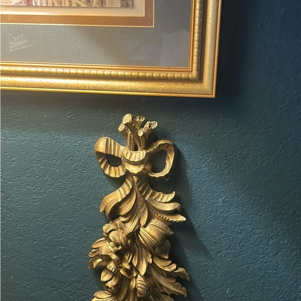 Gold Floral Decorative Wall Accent - Home Wall Decor